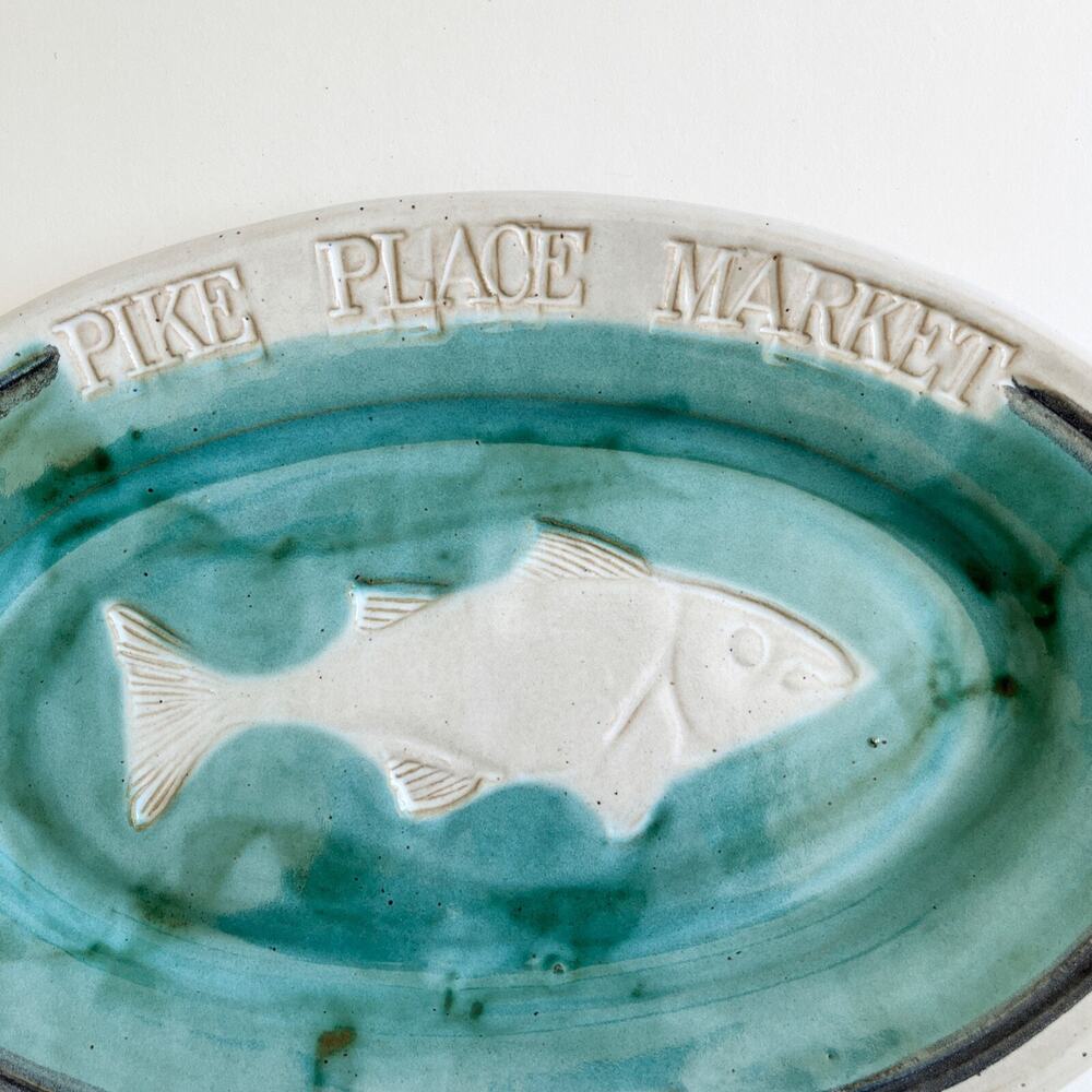 Sally Christopher Pike Place Market Seattle Fish Platter Studio Pottery 1989 - Picture 3 of 8